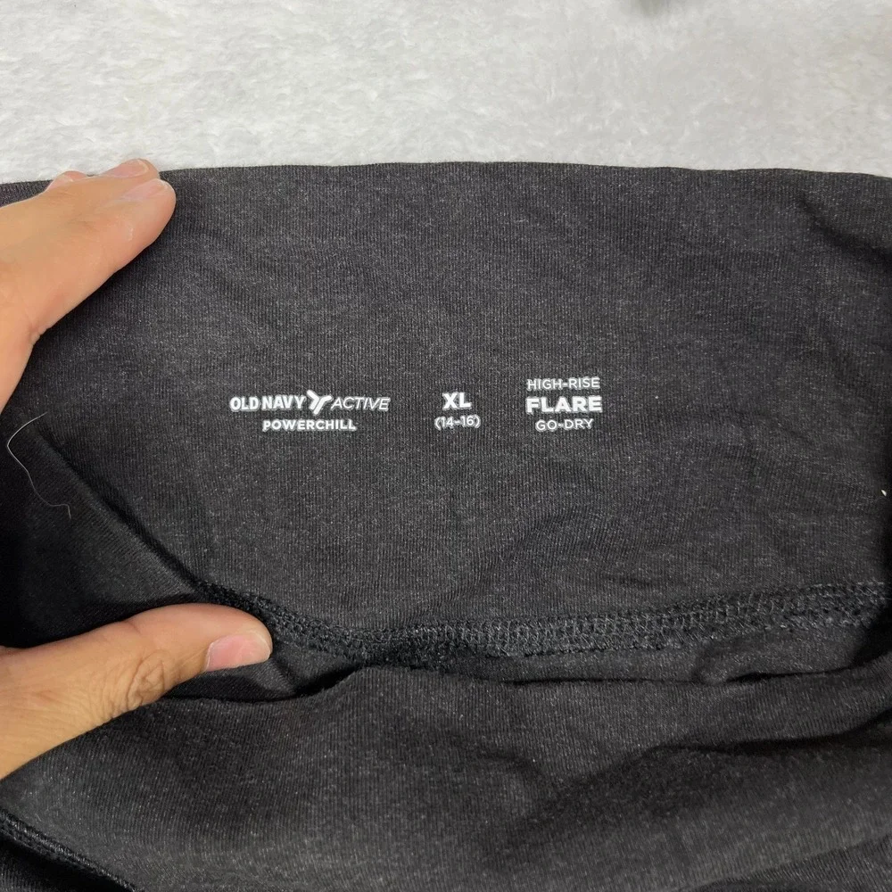 Old‎ Navy Active PowerChill High-Rise Flare Leggings Girls XL Black - 21x26.5